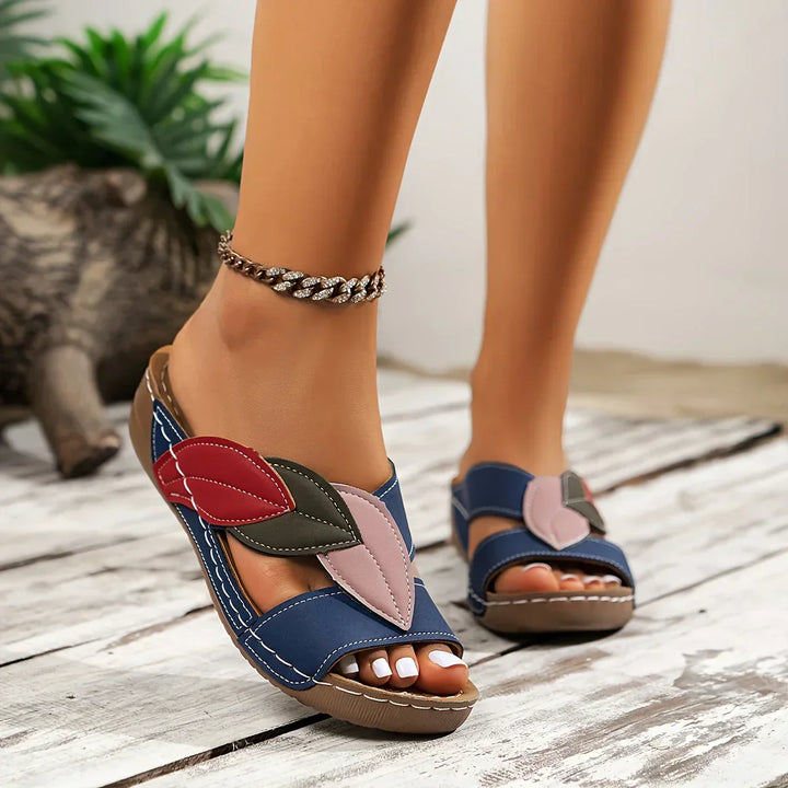 Petal | Women's Colorblock Slip-On Wedge Sandals Open Toe
