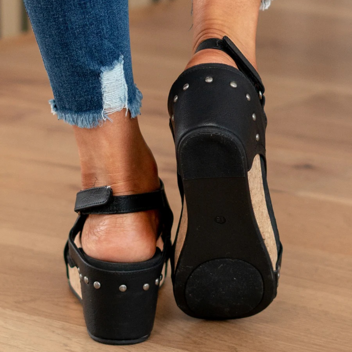 Linda | Suede Wedge Sandals - Image 8