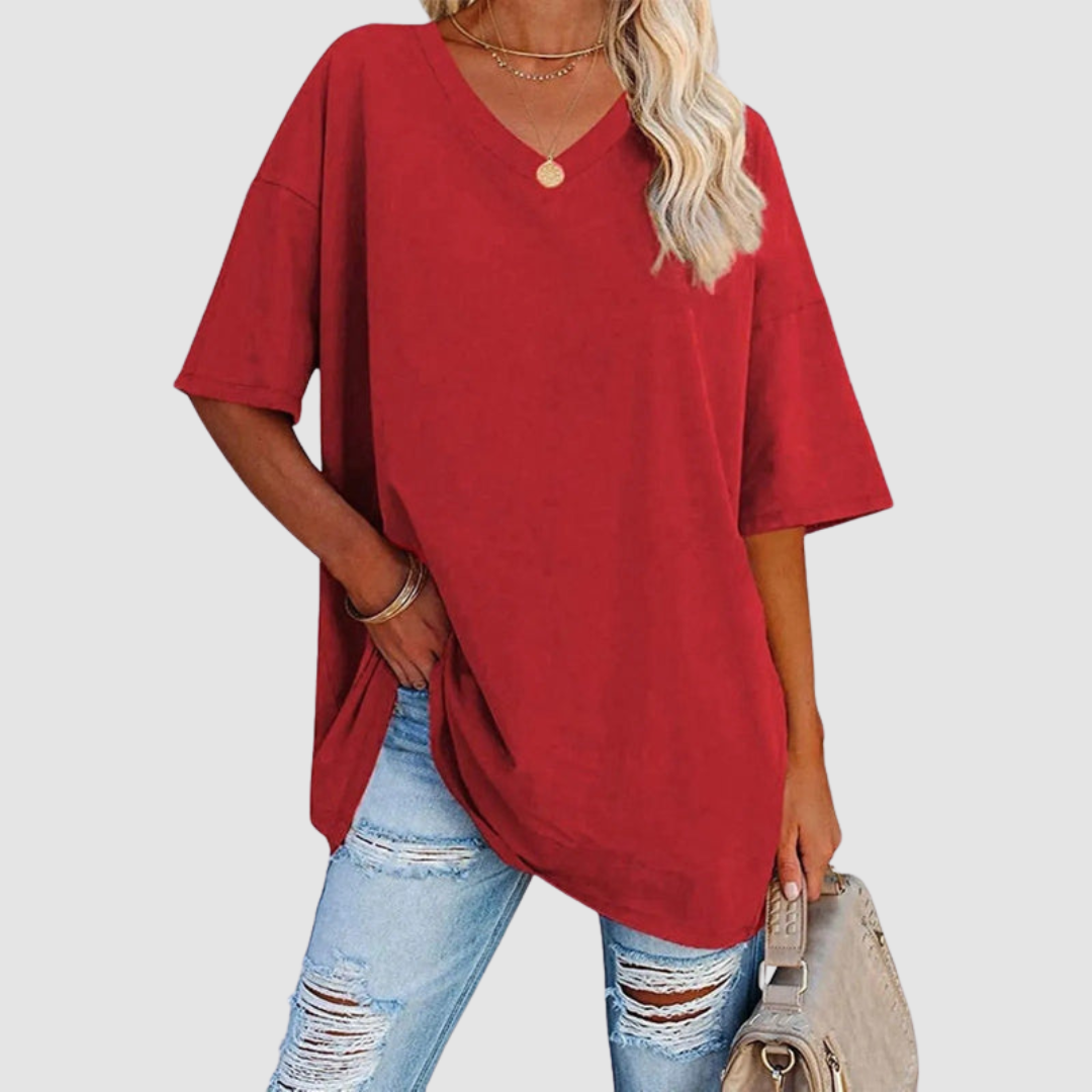 Women's V-Neck T-Shirt — Lightweight Elegant Summer Tee