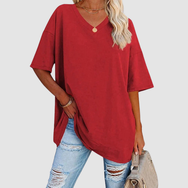 Women's V-Neck T-Shirt — Lightweight Elegant Summer Tee