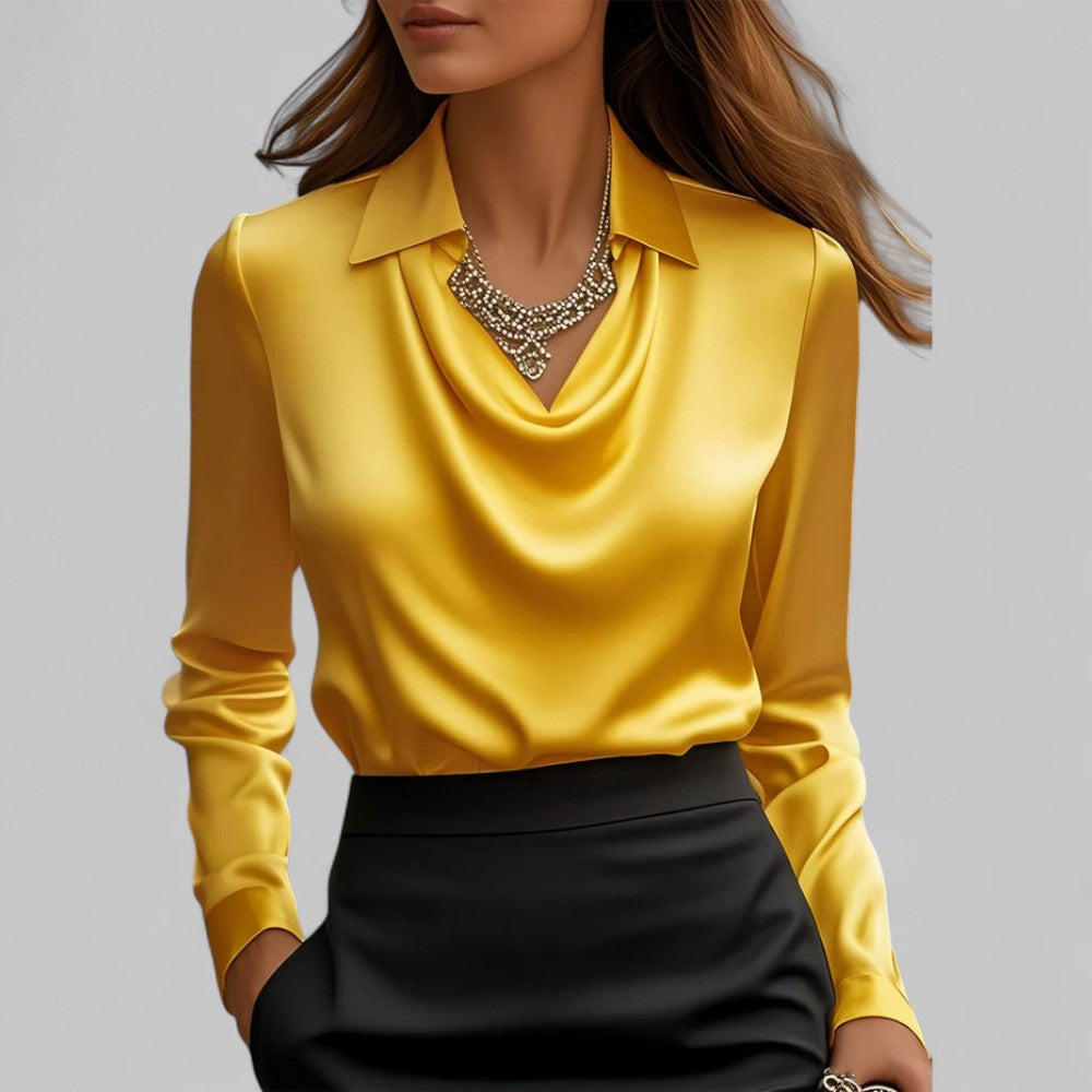 Scarlett | Women’s Elegant Long Sleeve Satin Blouse - Image 7