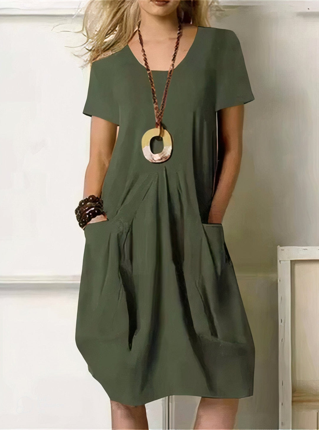 Women's Flowing Midi Dress — Lightweight Everyday Summer Dress