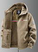 Men's hooded textured jacket with full zip and front pockets