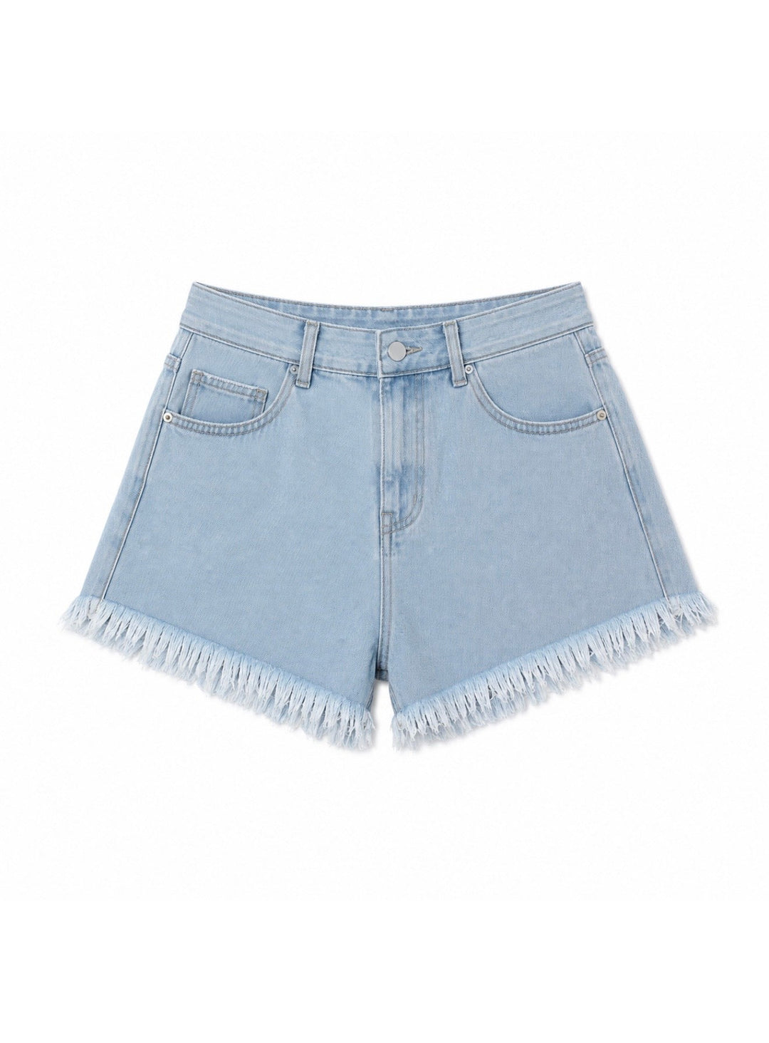 Women's mid-rise blue denim shorts