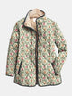 Women's multicolor floral quilted jacket with button front and pockets