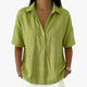 Women's Oversized Shirt, Collar Button Short Sleeve