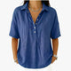 Women's Oversized Shirt, Collar Button Short Sleeve