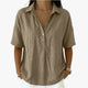 Women's Oversized Shirt, Collar Button Short Sleeve