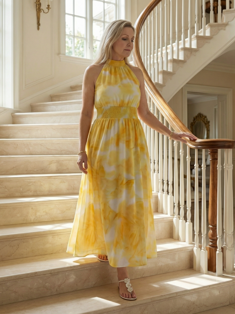 Sylin | Gathered Halter Midi Dress for Women - Image 16