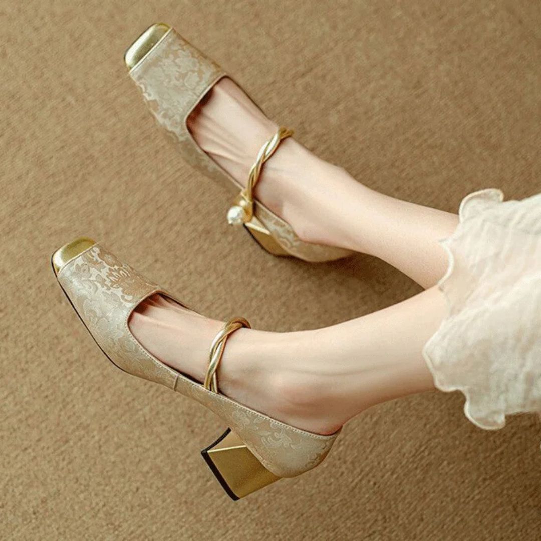 Isabella | Women's Gold Heels - Image 7