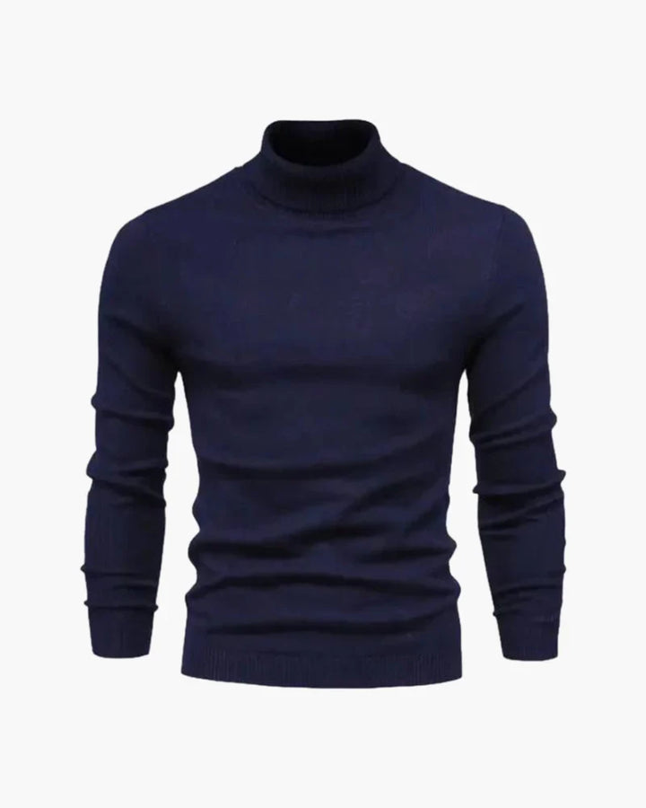 Men's long-sleeve ribbed turtleneck jumper in multiple colours