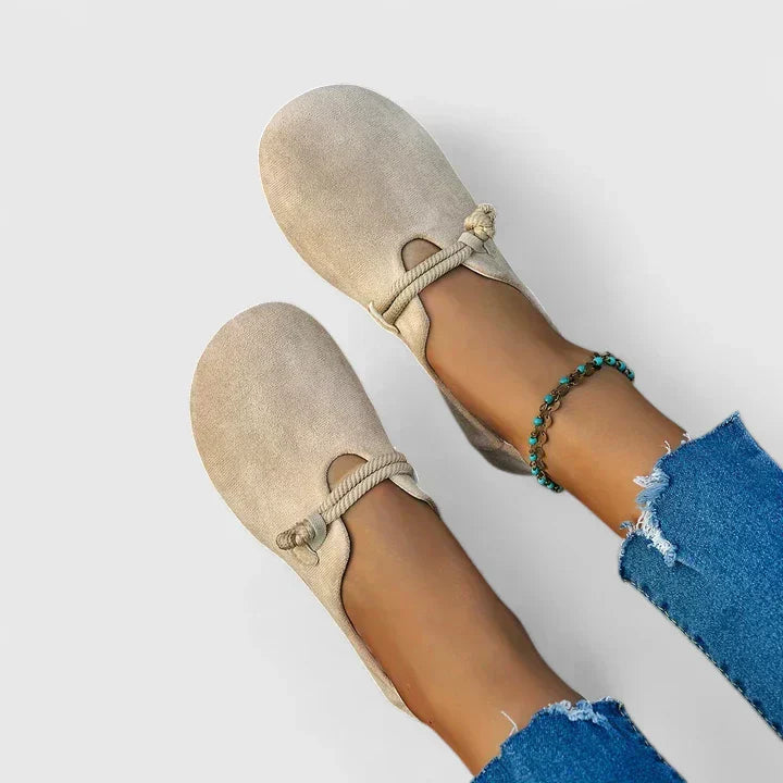 Unisex Moccasin Slippers, Rope Trim Beige, Black