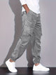 Men's corduroy cargo trousers with drawstring waist and elasticated ankle hems