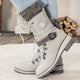 Women's lace-up snow boots with buckle straps and treaded soles