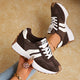 Women's Retro Platform Sneakers Lace Up Chunky Sole