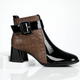 Quilted ankle boots with buckle strap and block heel