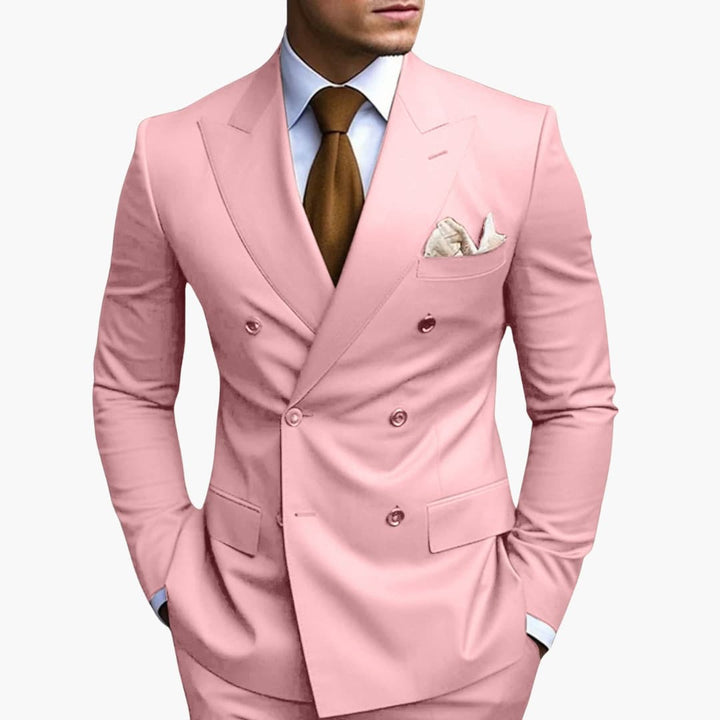 Brandon | Men's Double Breasted Suit Set with Notched Lapel and Trouser