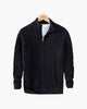 Men's cable knit half-zip sweater with stand collar