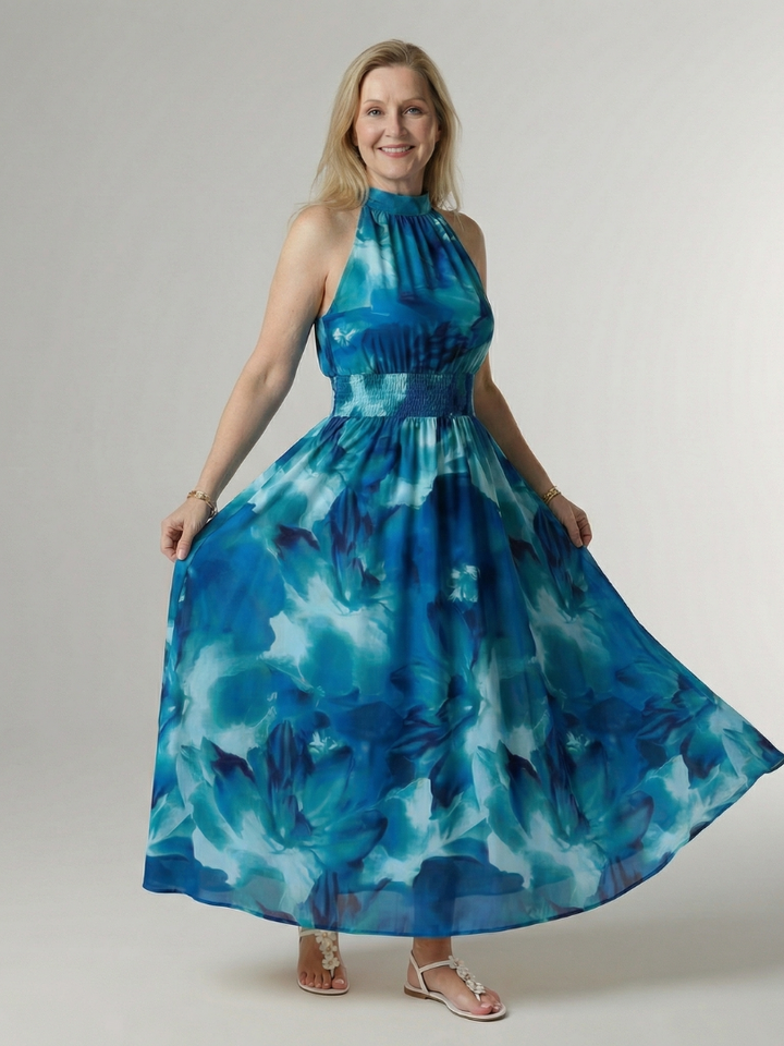 Sylin | Gathered Halter Midi Dress for Women - Image 5