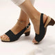 Women's Block Heel Slingback Sandals with Buckle Strap