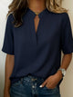 Women's Collared Blouse - Short Sleeve, Lightweight, Elegant, 7 Colours