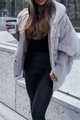 Women's hooded padded jacket with faux fur trim