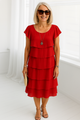 Karen | Women’s Short Sleeve Layered Midi Dress - Image 1