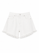 Women's White Shorts - Mid Rise, Straight Cut, Lightweight Summer Shorts