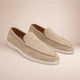 Men's casual moc toe loafers with white flat soles