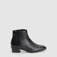 Women's black ankle boots with almond toes and low block heels