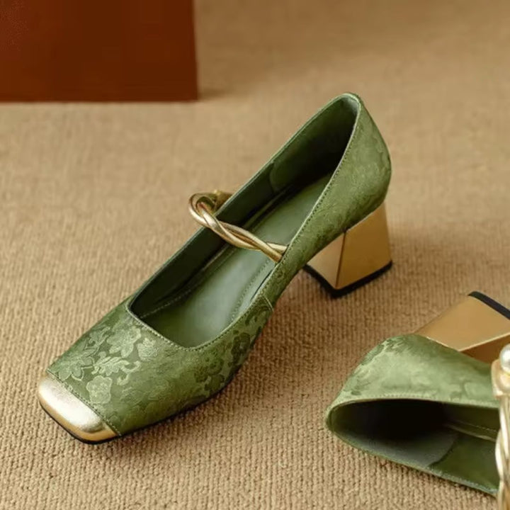 Isabella | Women's Gold Heels - Image 4
