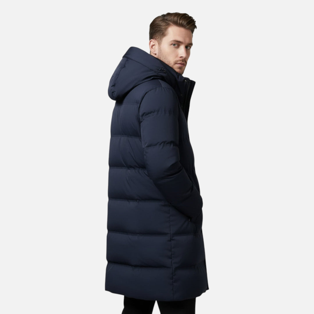 Men's longline hooded padded parka jacket