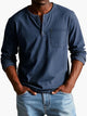 Men's plain grandad shirt with mandarin collar, buttons and chest pocket