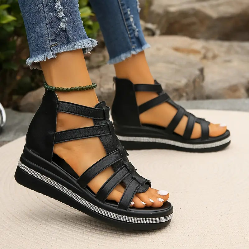 Hannah | Comfort Sandals with Rhinestone Decoration - Image 6