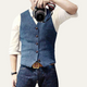 Men's button-up V-neck waistcoat with front pockets