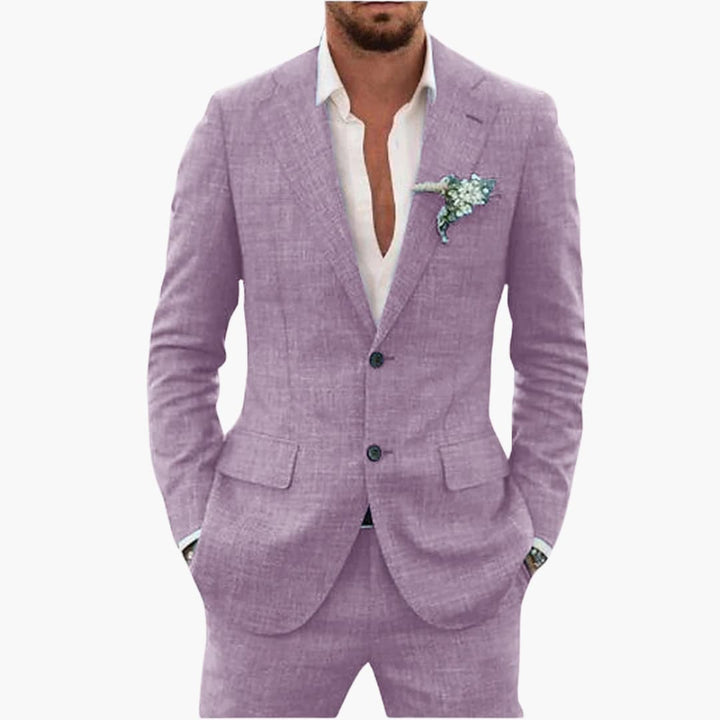 Eric | Men's Linen Two Piece Suit Set with Button Blazer and Pants
