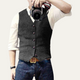 Men's button-up V-neck waistcoat with front pockets