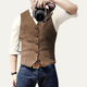Men's button-up V-neck waistcoat with front pockets