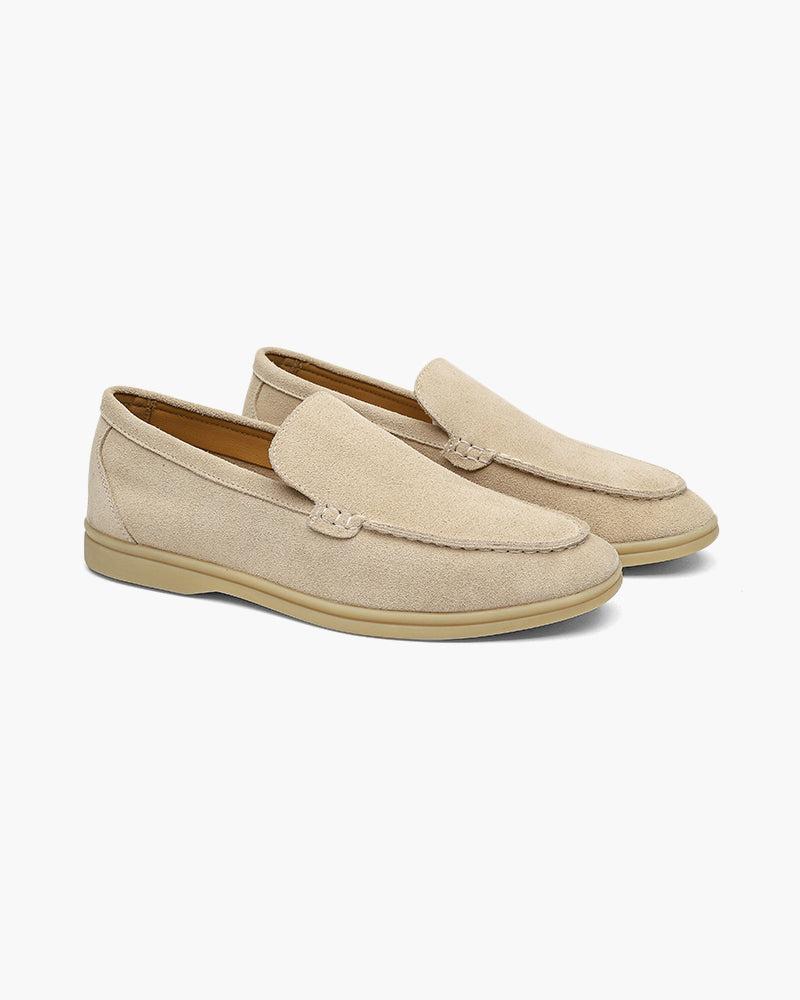 Unisex slip-on loafers with penny strap detail and flat soles