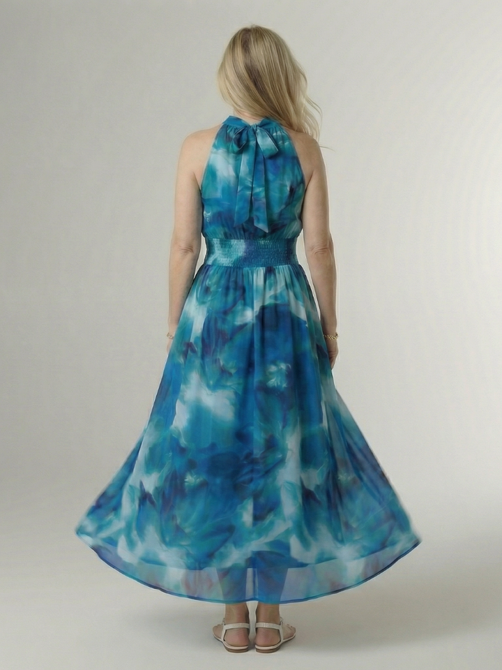 Sylin | Gathered Halter Midi Dress for Women - Image 8