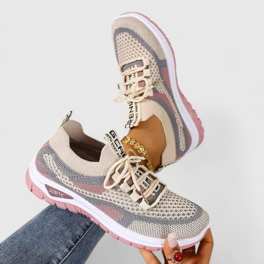 Zara | Women's Mesh Lace-Up Sneakers Lightweight Athletic Shoes