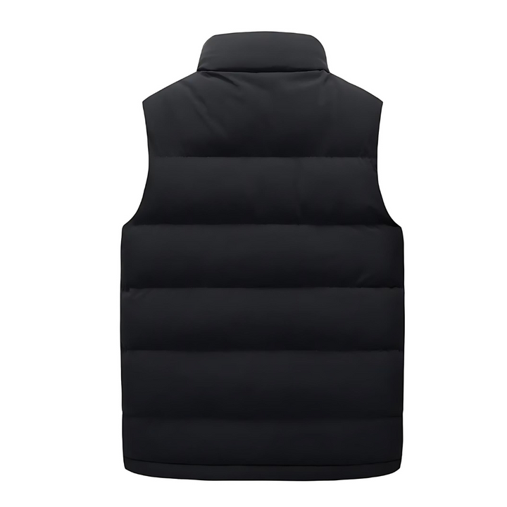 Men's quilted sleeveless puffer gilet with mock neck and zipped pockets