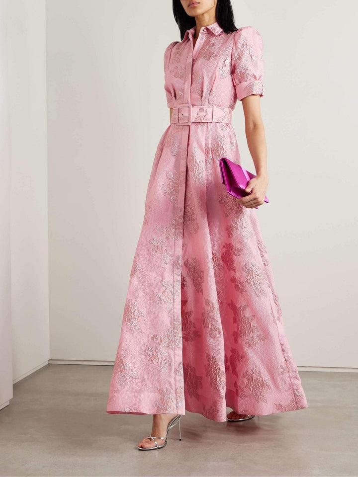 Anabella | Elegant Short Puff Sleeves Dress - Image 1