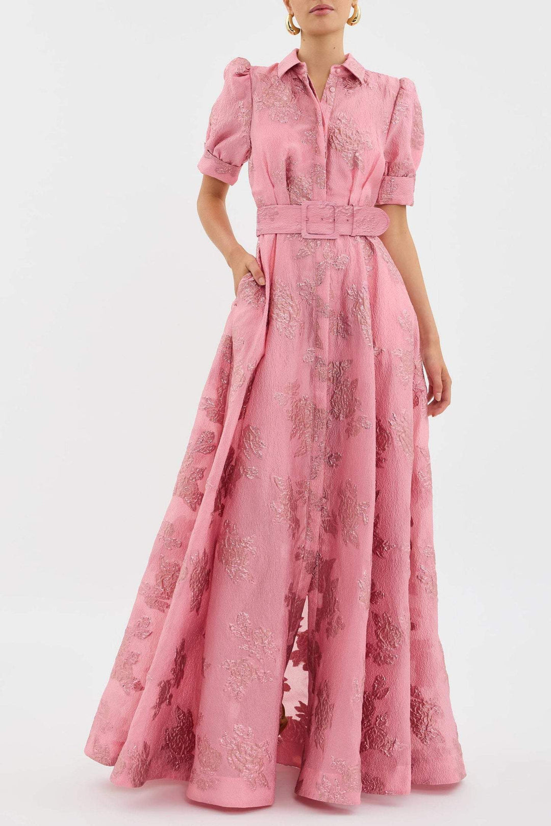 Anabella | Elegant Short Puff Sleeves Dress - Image 2