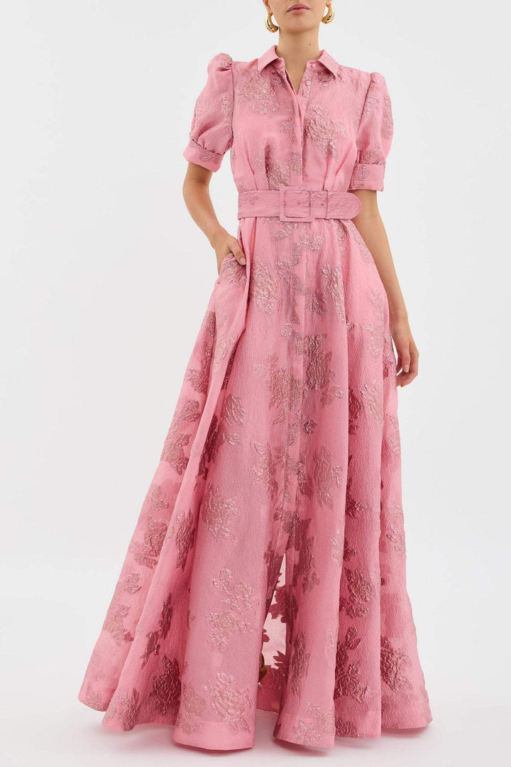 Anabella | Elegant Short Puff Sleeves Dress - Image 2