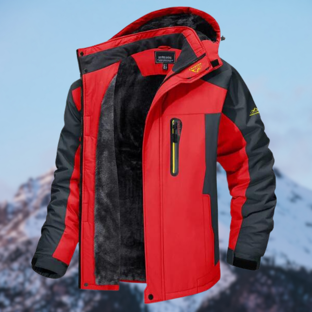Unisex hooded winter parka with multiple pockets and plush-looking lining