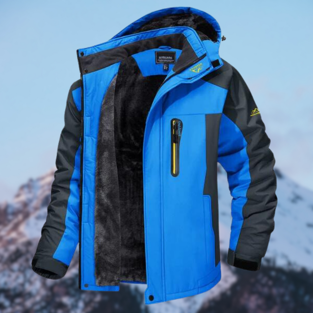 Unisex hooded winter parka with multiple pockets and plush-looking lining