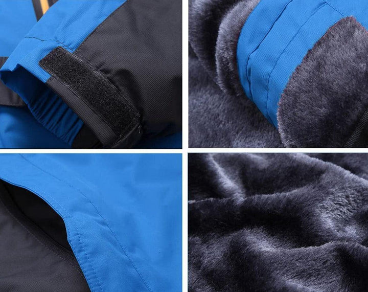 Unisex hooded winter parka with multiple pockets and plush-looking lining