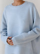 Women's oversized crewneck knitted sweater with long sleeves and ribbed trims
