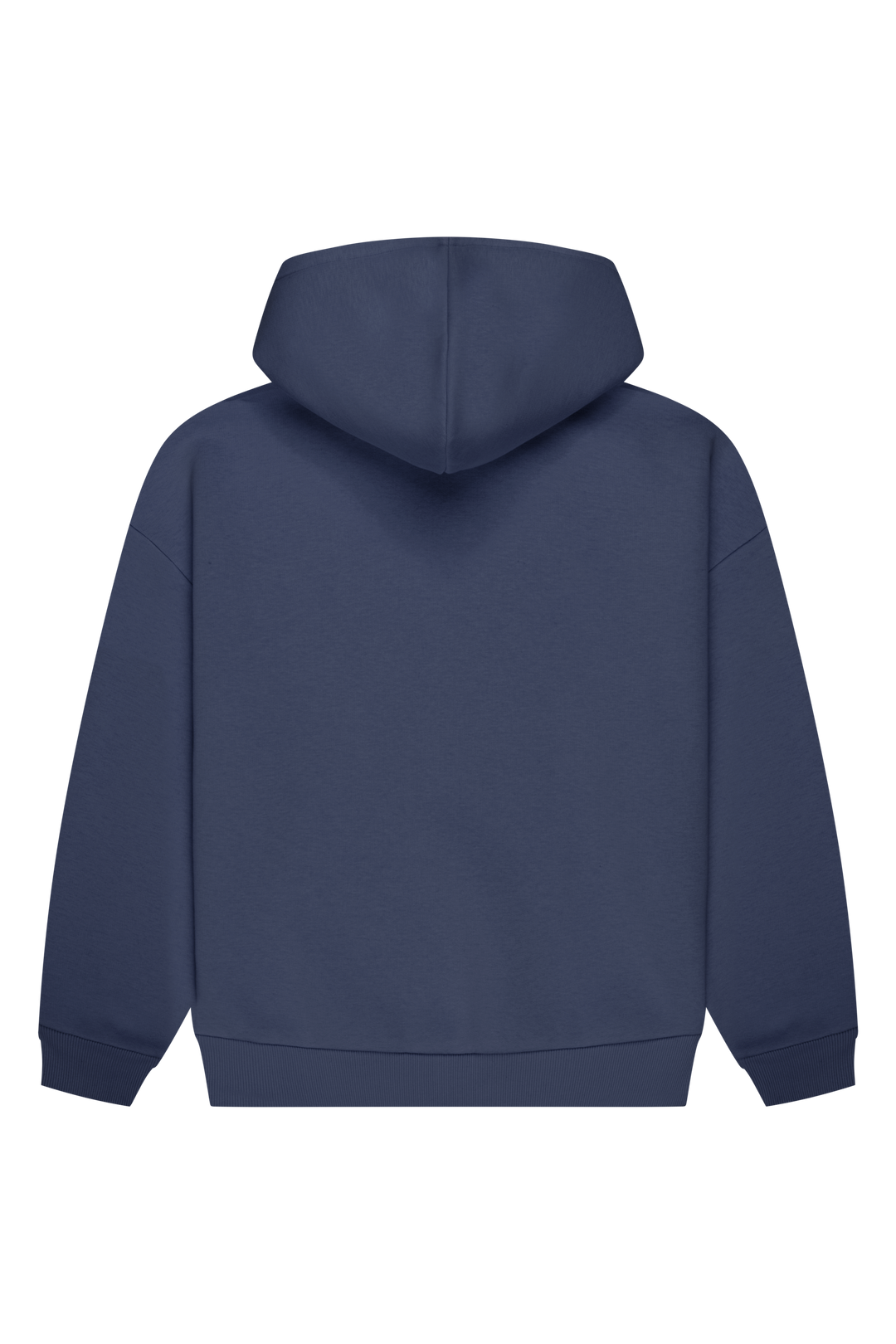 Women's navy hooded sweatshirt with long sleeves, ribbed trims and centre logo